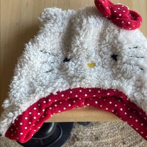 Hello Kitty Fuzzy White and Red Kids Hat